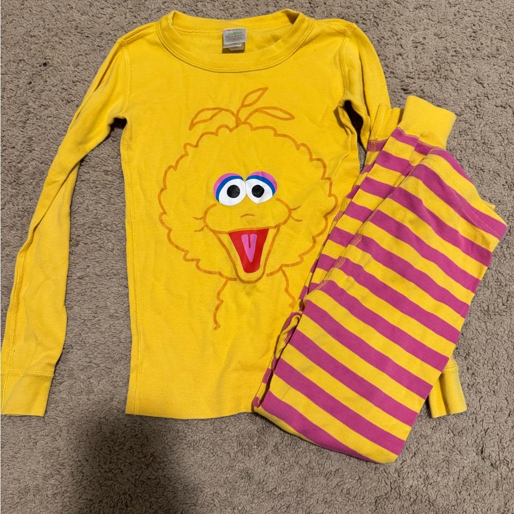 Hanna Andersson Big Bird Sesame Street Kids Pajama Set